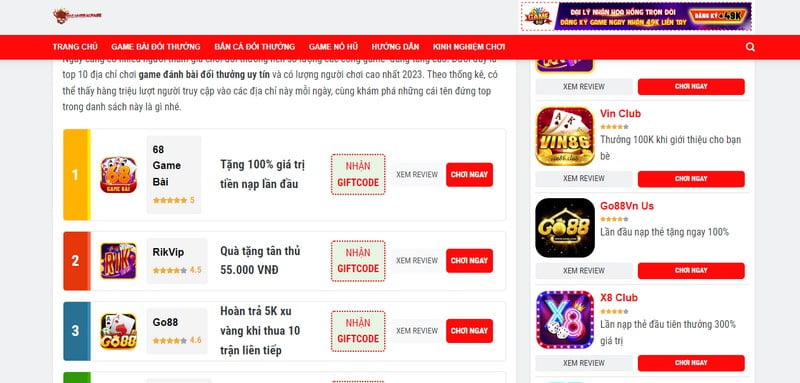 Trang web Dt68 Games có giao diện thân thiện với người dùng và dễ sử dụng - Dt68